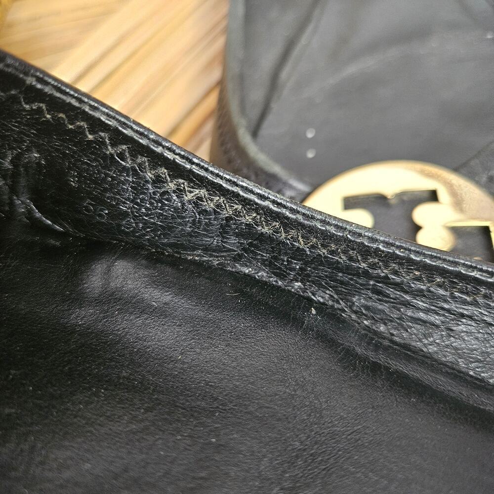 Tory Burch Minnie Ballet Flats 9.5 Black‎ Gold - Fair - Picture 11 of 12